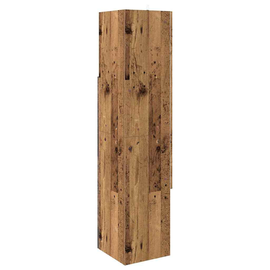 Hoekkast Wit 32x32x140cm Bewerkt hout