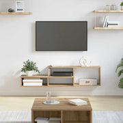 Tv-stand 120x25x28,5 cm bewerkt hout wandmontage