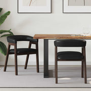 Eettafelstoelen 2 stuks licht bruin zwart 54x57x73 cm