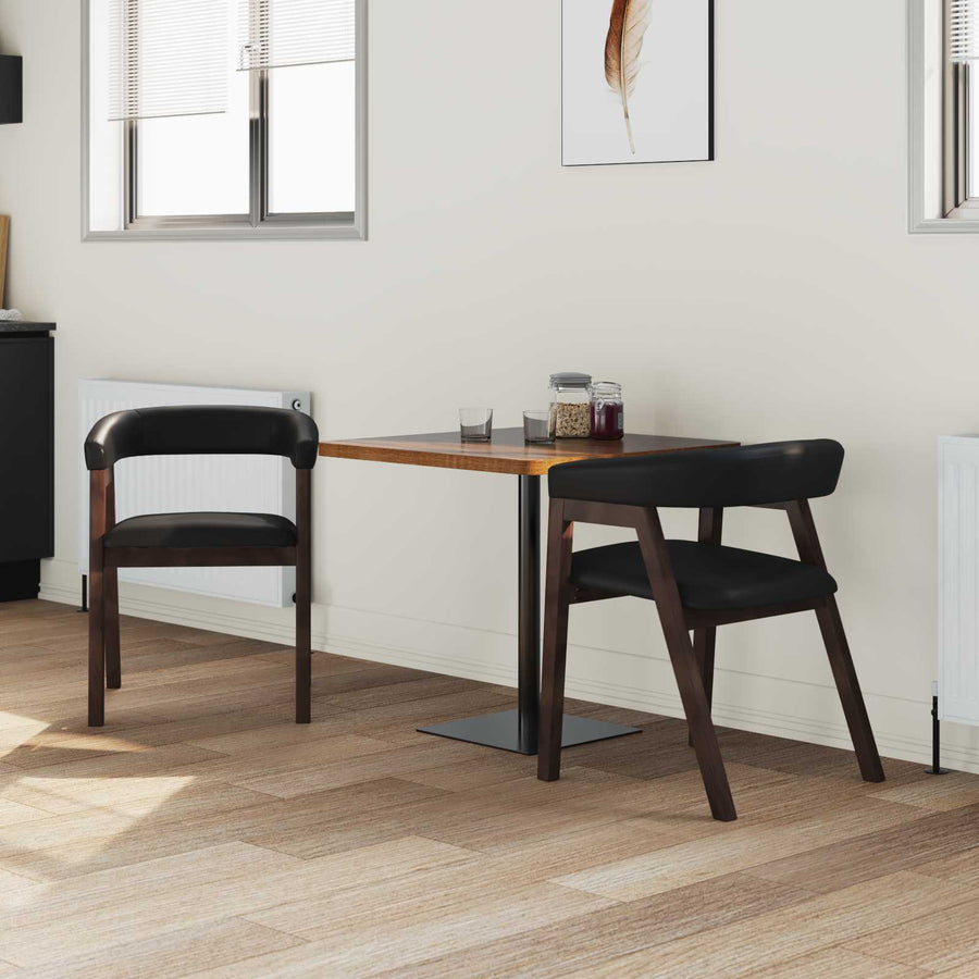 Eettafelstoelen 2 Pcs Licht Bruin 54 X 57 X 73 Cm Lichtbruin en zwart