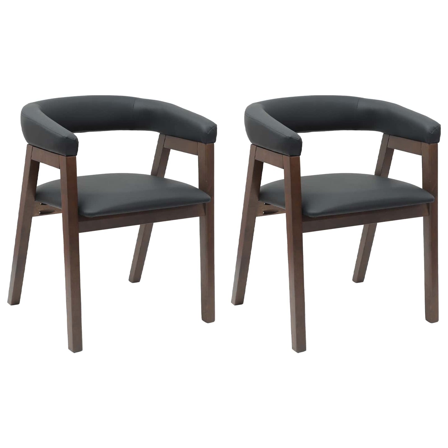 Eettafelstoelen 2 Pcs Licht Bruin 54 X 57 X 73 Cm Lichtbruin en zwart
