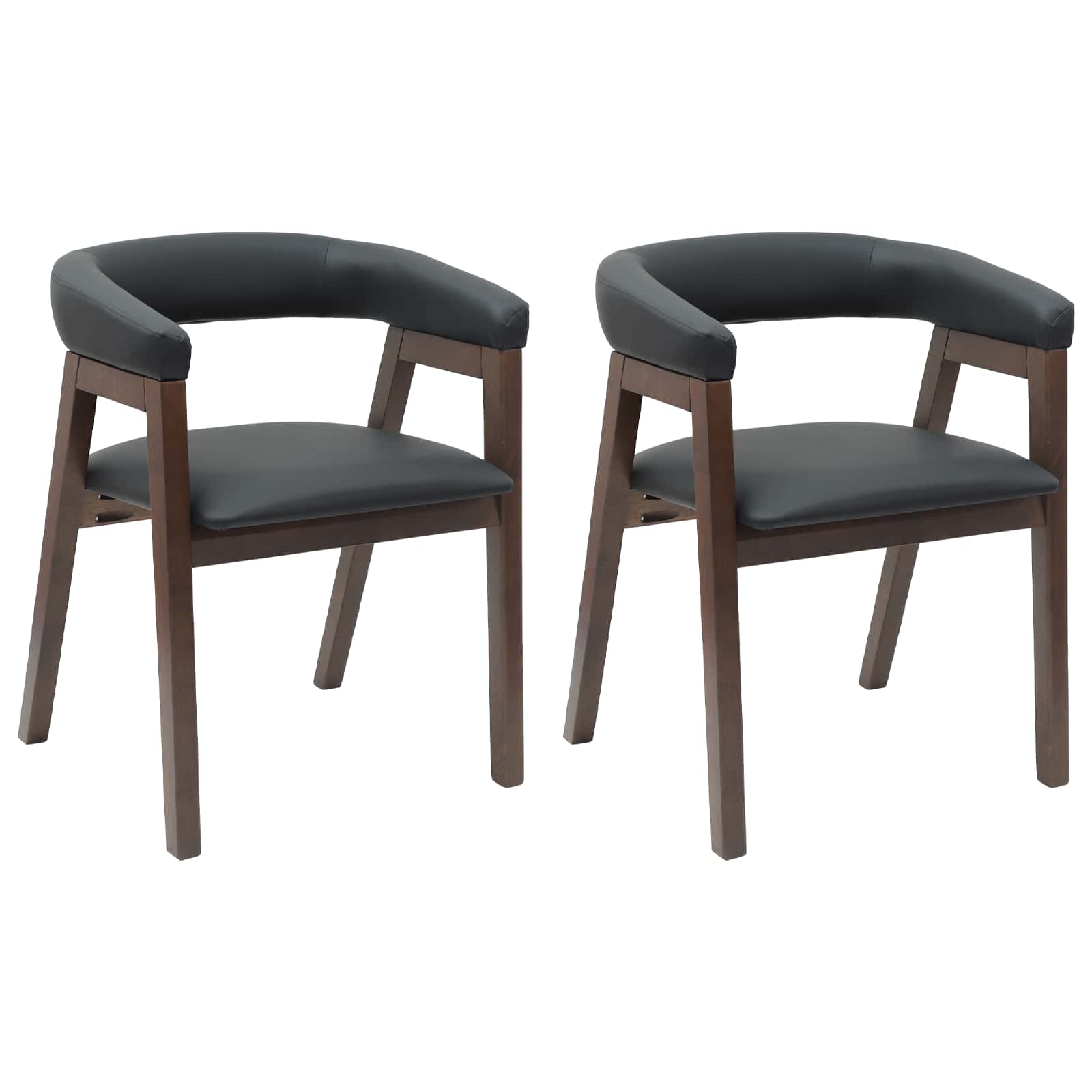 Eettafelstoelen 2 Pcs Licht Bruin 54 X 57 X 73 Cm Lichtbruin en zwart