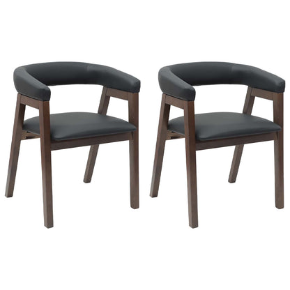 Eettafelstoelen 2 Pcs Licht Bruin 54 X 57 X 73 Cm Lichtbruin en zwart