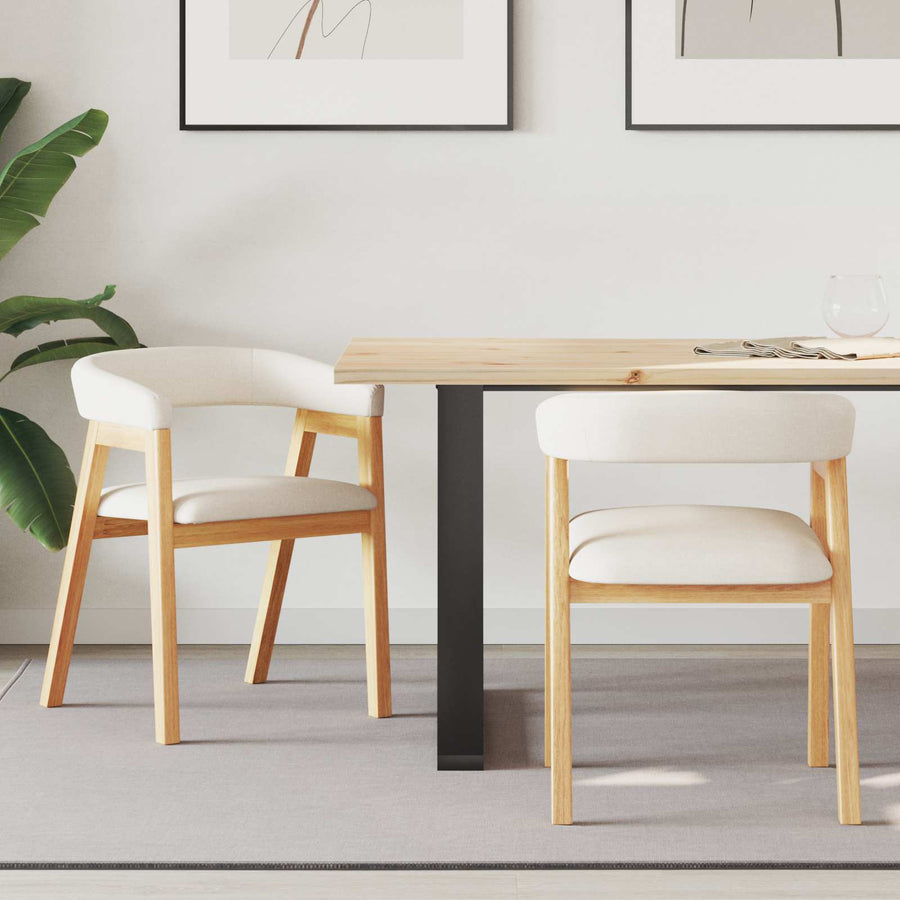Eettafelstoelen 2 Pcs Naturel 54 X 57 X 73 Cm Natuurlijk en licht