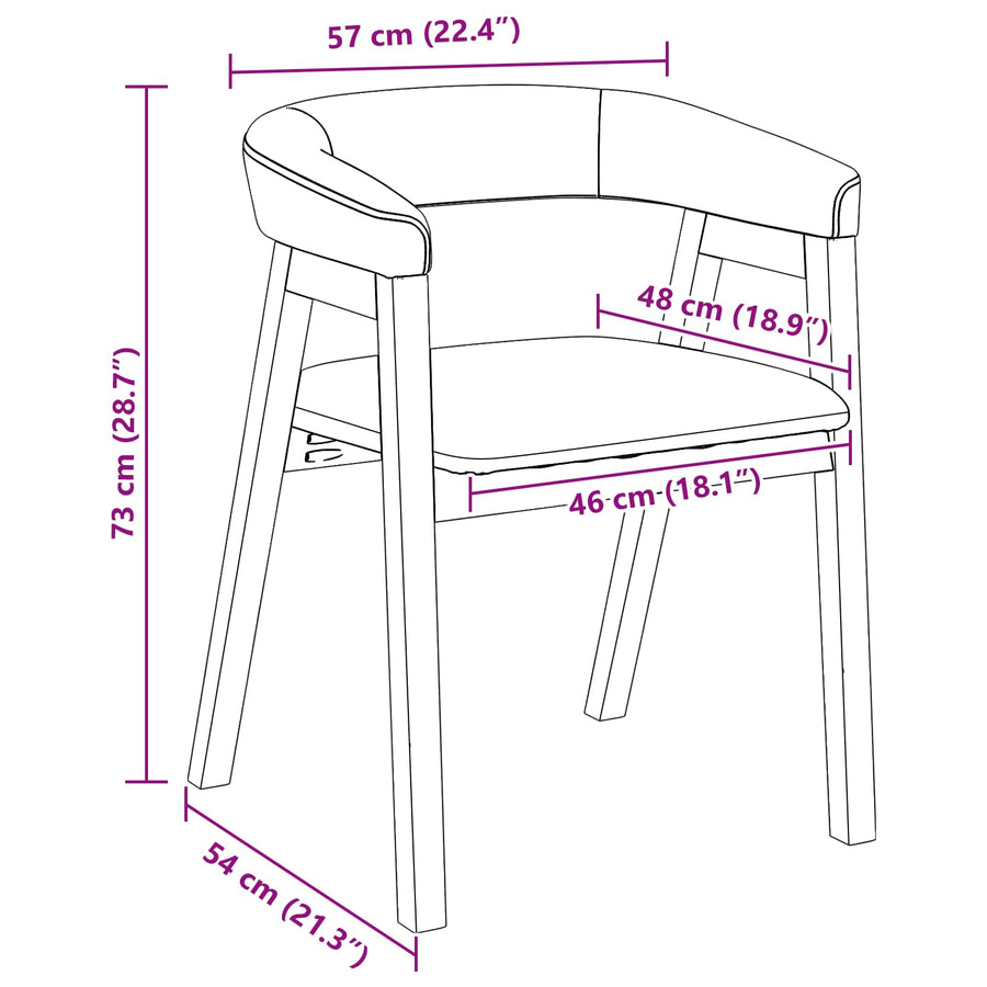 Eettafelstoelen 2 Pcs Naturel 54 X 57 X 73 Cm Natuurlijk en licht