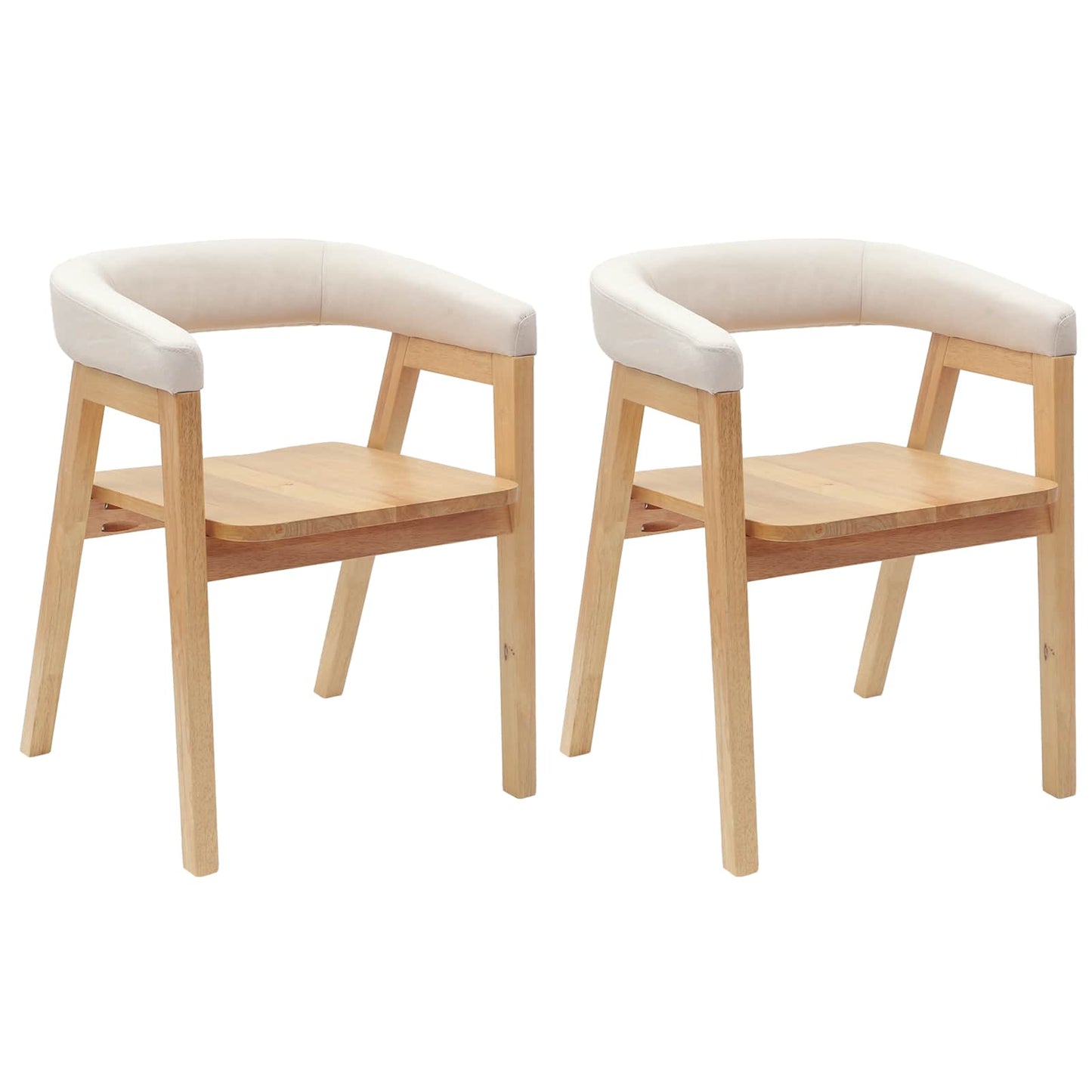 Eettafelstoelen 2 Pcs 54 X 57 X 73 Cm Naturel