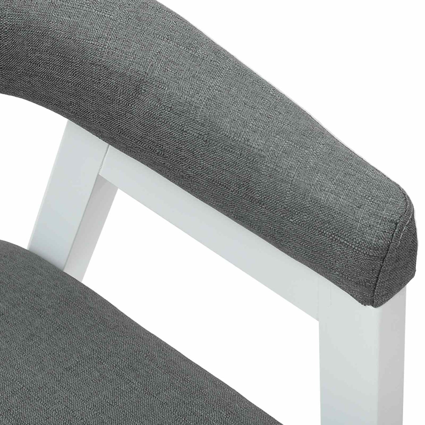 Eettafelstoelen 2 Pcs 54 X 57 X 73 Cm Massief Rubberhout Wit en grijs