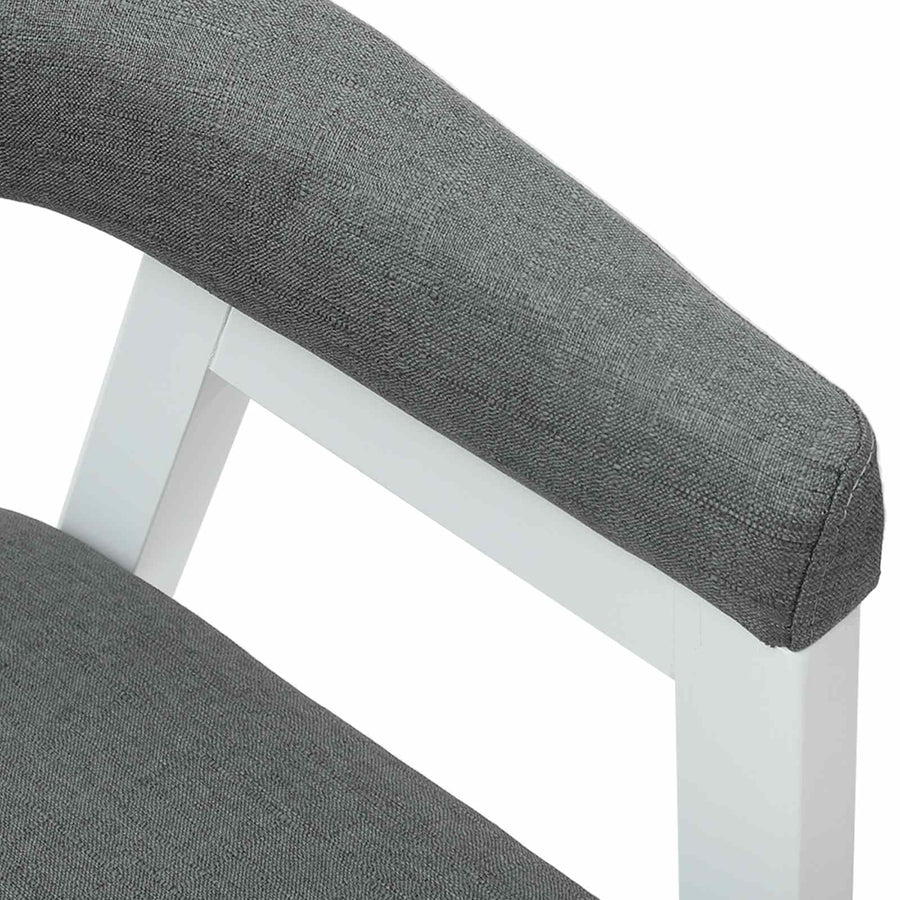 Eettafelstoelen 2 Pcs 54 X 57 X 73 Cm Massief Rubberhout Wit en grijs