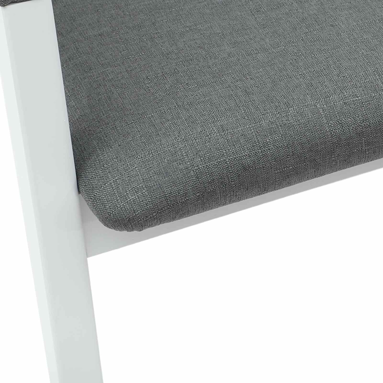 Eettafelstoelen 2 Pcs 54 X 57 X 73 Cm Massief Rubberhout Wit en grijs