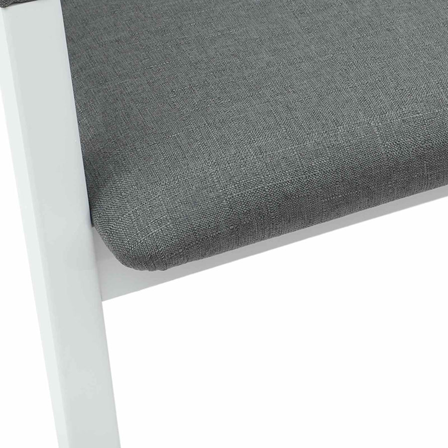 Eettafelstoelen 2 Pcs 54 X 57 X 73 Cm Massief Rubberhout Wit en grijs