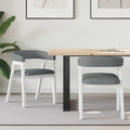 Eettafelstoelen 2 pcs Wit 54 x 57 x 73 cm Massief Rubberhout