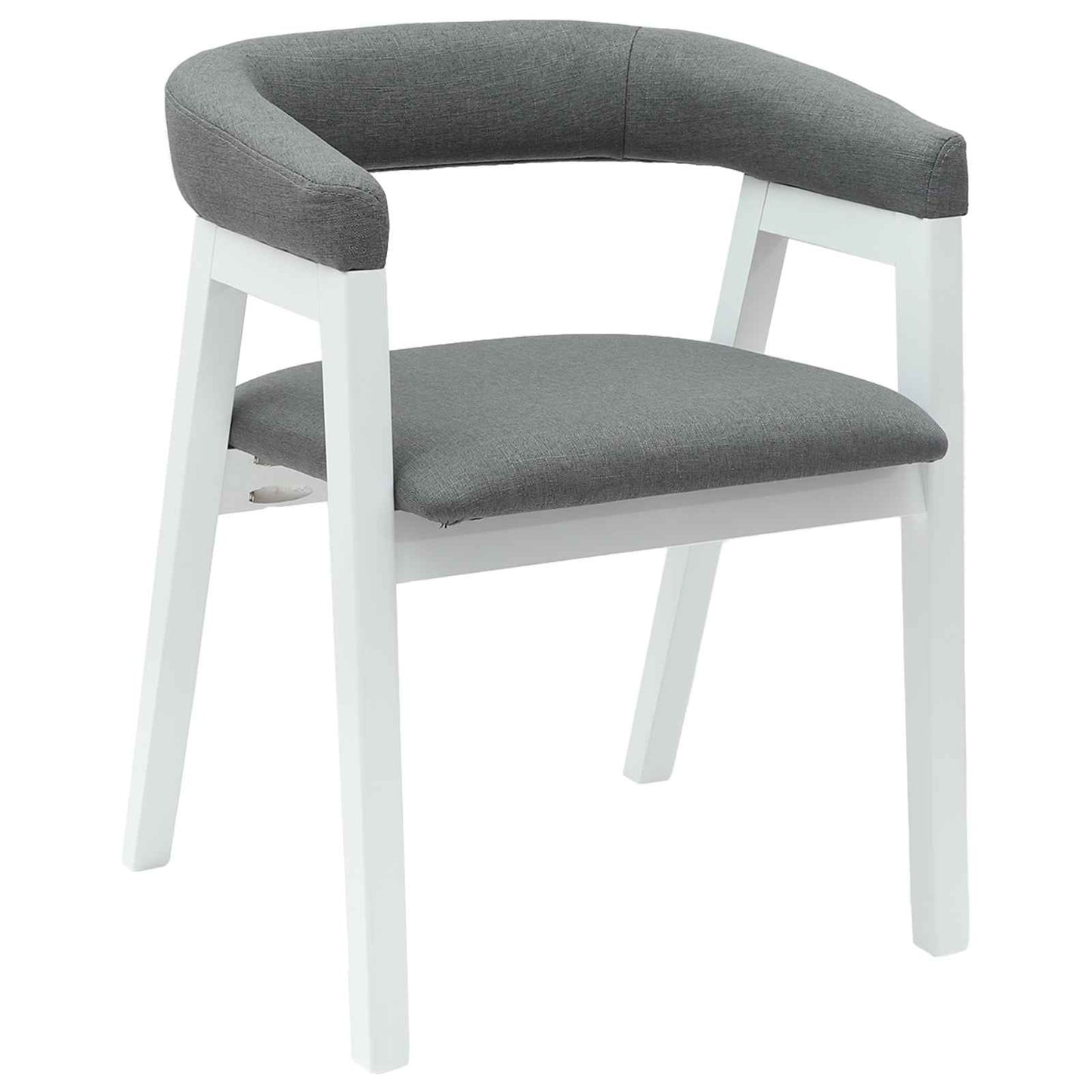 Eettafelstoelen 2 Pcs 54 X 57 X 73 Cm Massief Rubberhout Wit en grijs