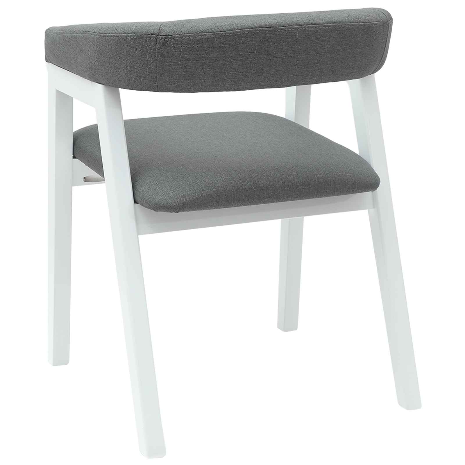 Eettafelstoelen 2 Pcs 54 X 57 X 73 Cm Massief Rubberhout Wit en grijs