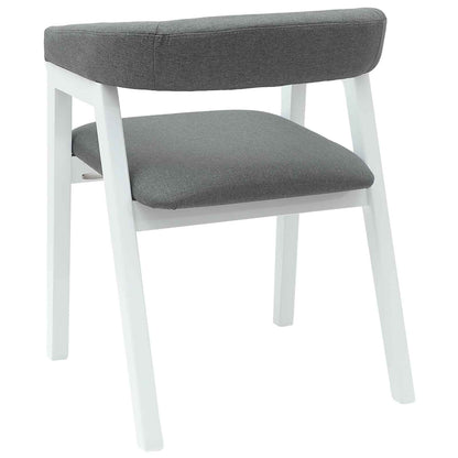 Eettafelstoelen 2 Pcs 54 X 57 X 73 Cm Massief Rubberhout Wit en grijs