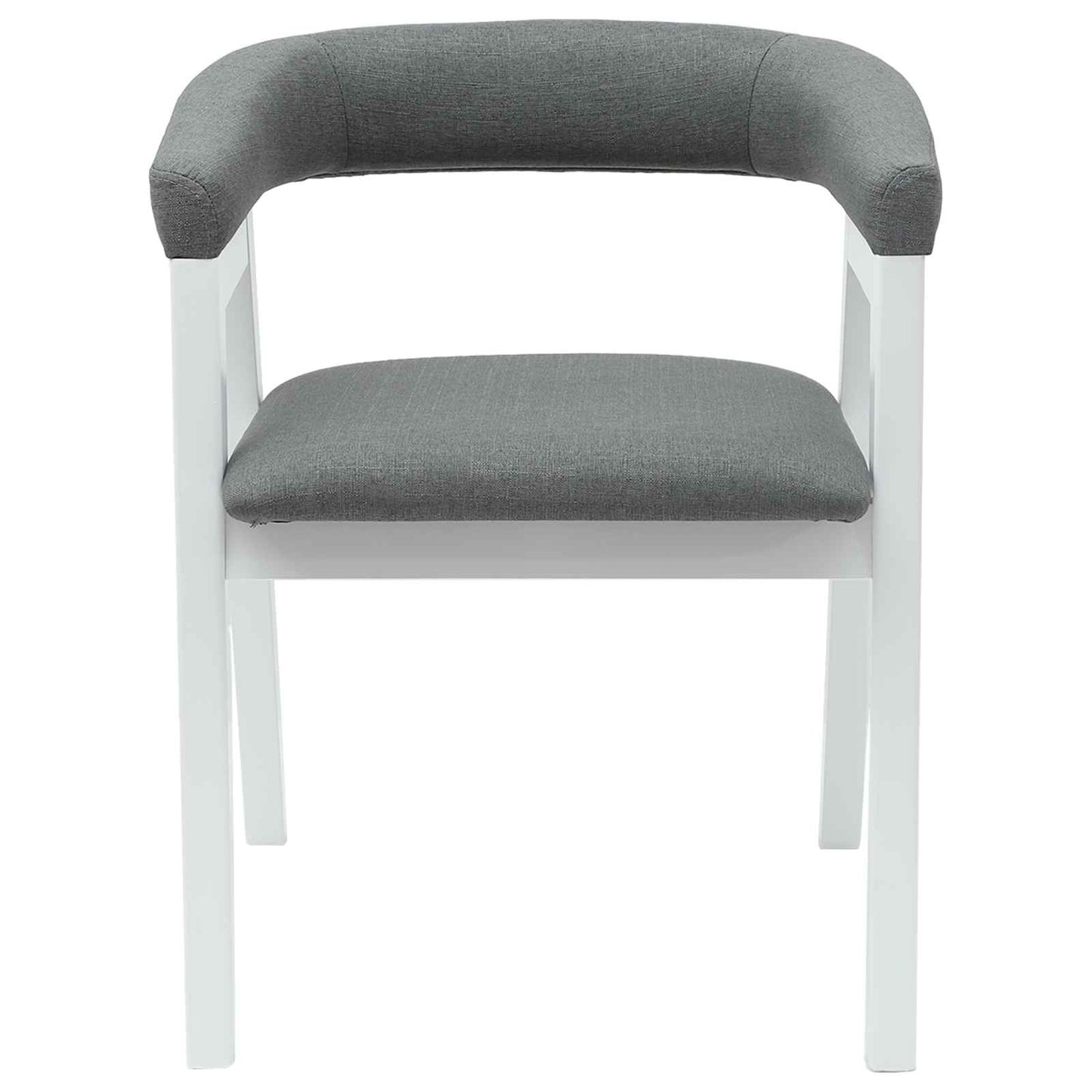Eettafelstoelen 2 Pcs 54 X 57 X 73 Cm Massief Rubberhout Wit en grijs