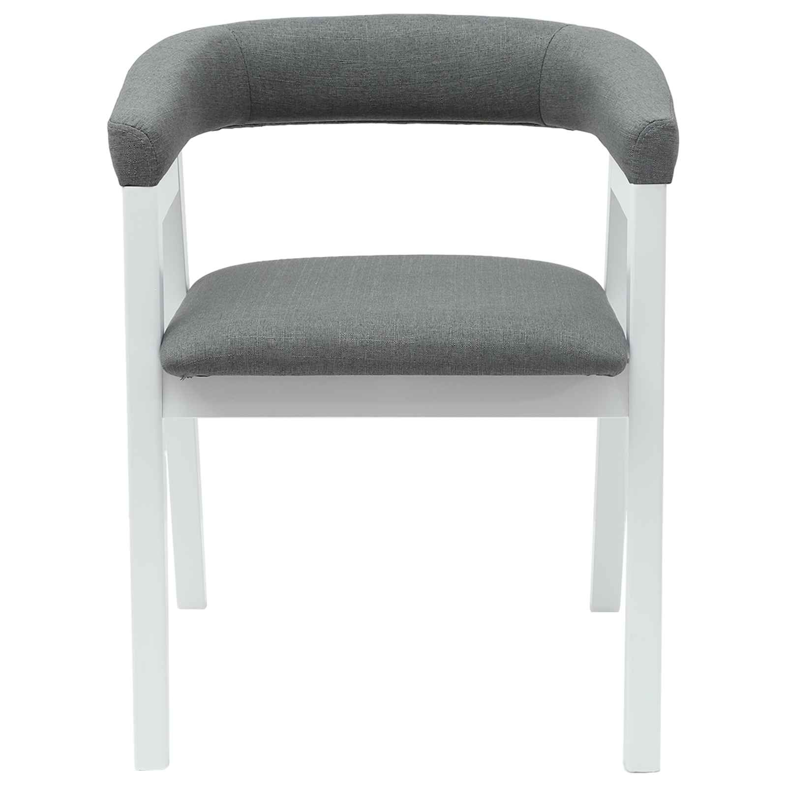 Eettafelstoelen 2 Pcs 54 X 57 X 73 Cm Massief Rubberhout Wit en grijs
