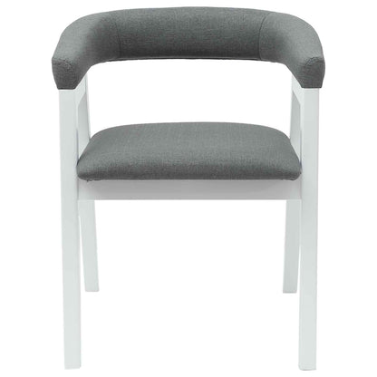 Eettafelstoelen 2 Pcs 54 X 57 X 73 Cm Massief Rubberhout Wit en grijs