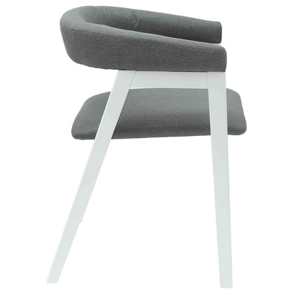 Eettafelstoelen 2 Pcs 54 X 57 X 73 Cm Massief Rubberhout Wit en grijs
