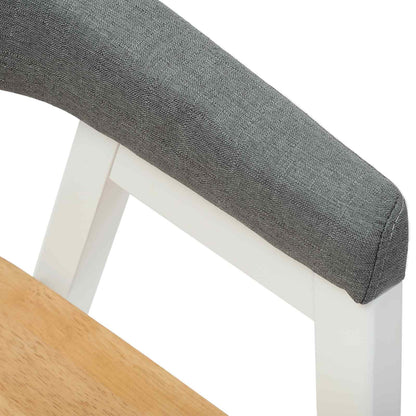 Eettafelstoelen 2 Pcs 54 X 57 X 73 Cm Massief Rubberhout wit en naturel