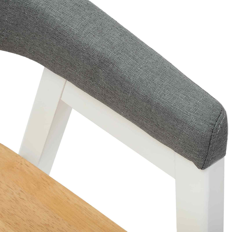 Eettafelstoelen 2 Pcs 54 X 57 X 73 Cm Massief Rubberhout wit en naturel