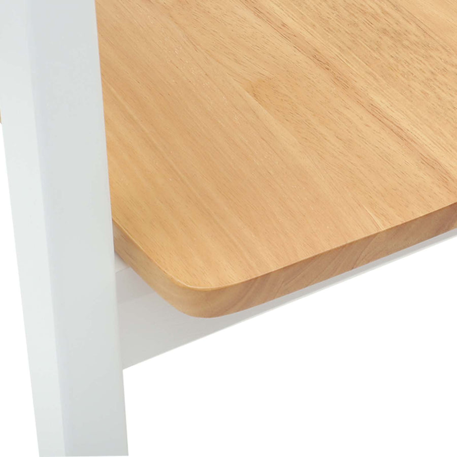 Eettafelstoelen 2 Pcs 54 X 57 X 73 Cm Massief Rubberhout wit en naturel
