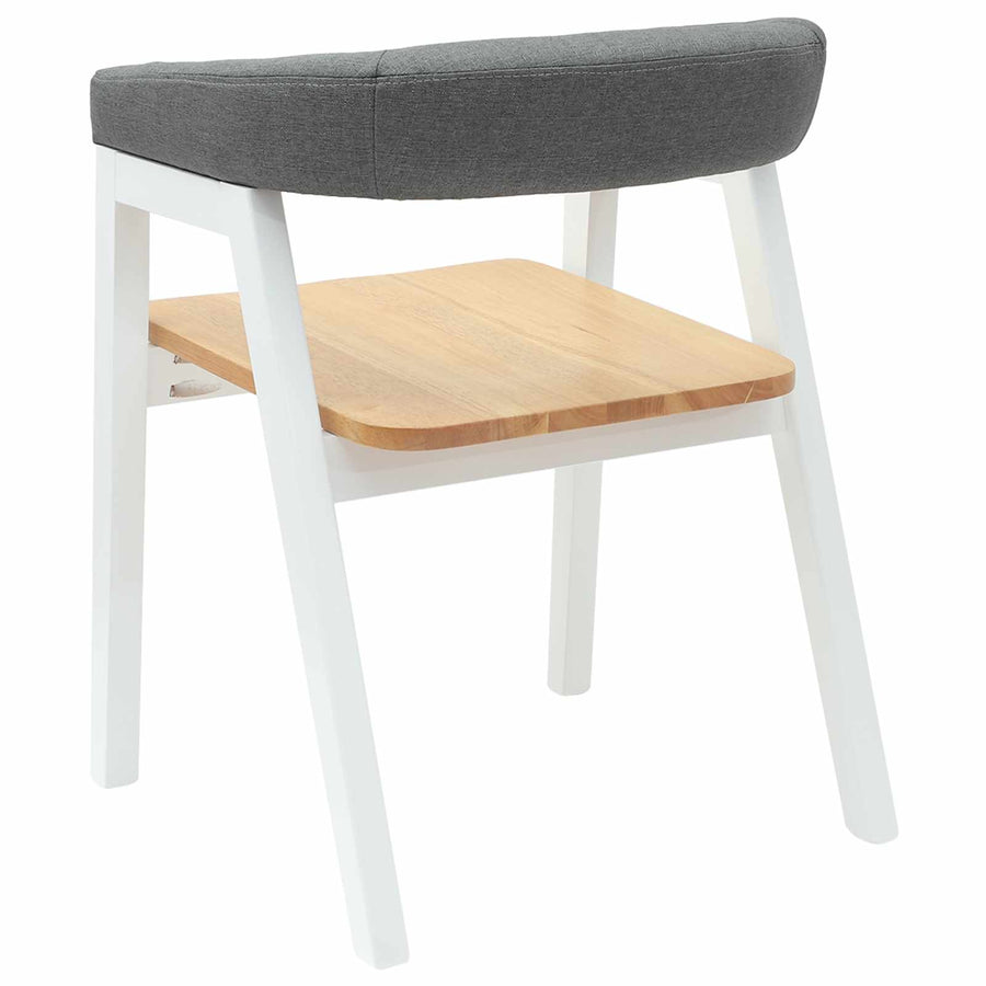Eettafelstoelen 2 Pcs 54 X 57 X 73 Cm Massief Rubberhout wit en naturel