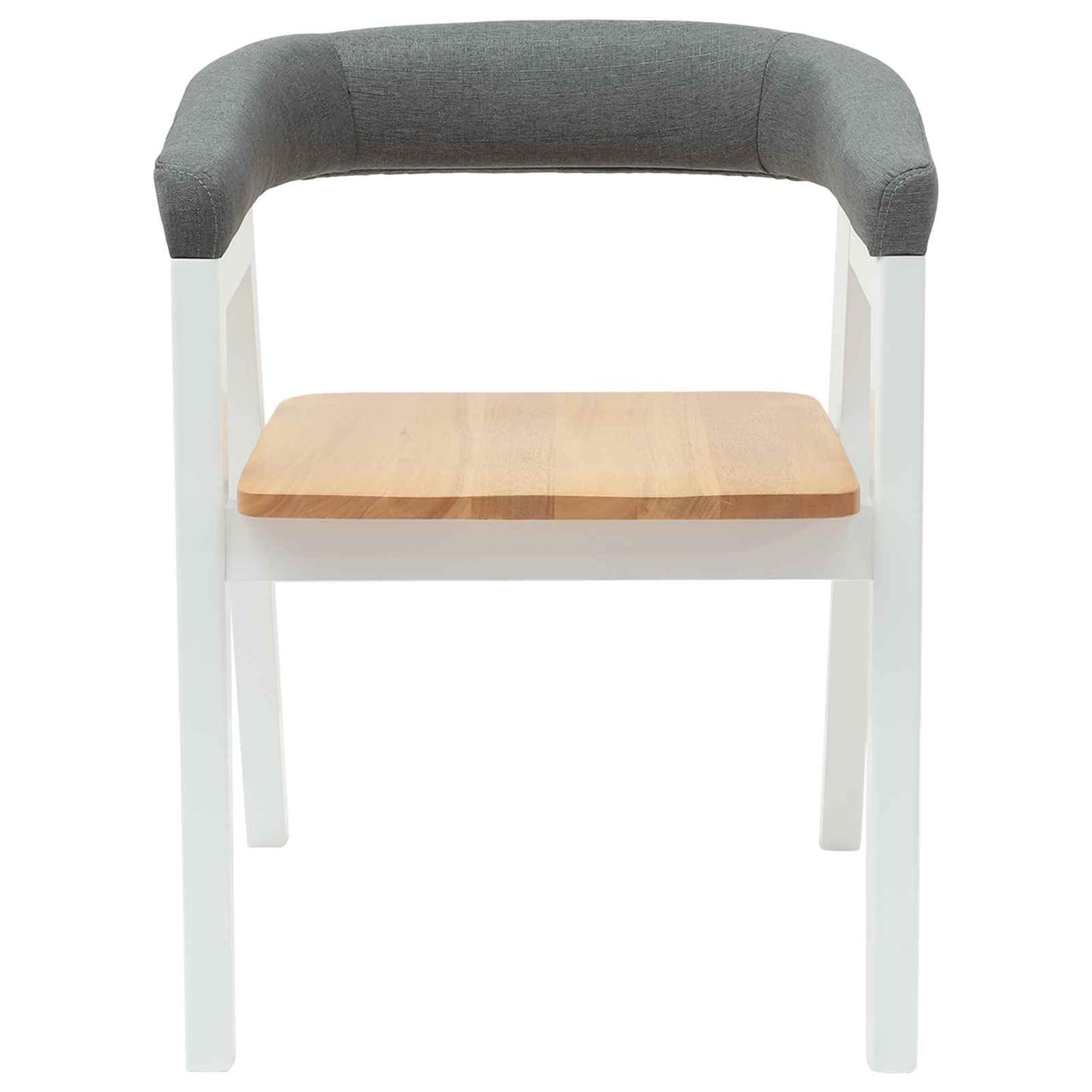 Eettafelstoelen 2 Pcs 54 X 57 X 73 Cm Massief Rubberhout wit en naturel