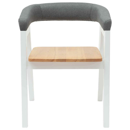 Eettafelstoelen 2 Pcs 54 X 57 X 73 Cm Massief Rubberhout wit en naturel