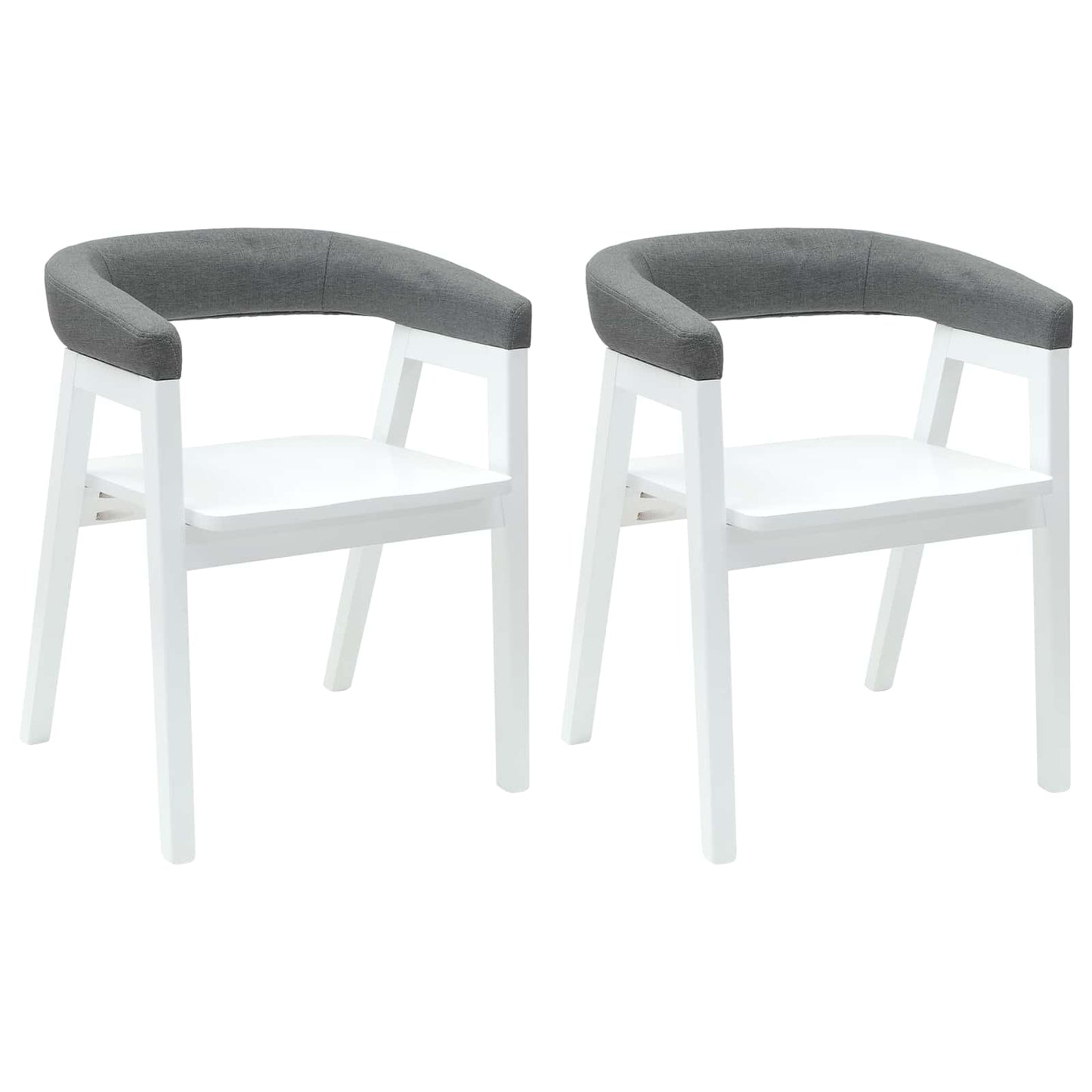 Eettafelstoelen 2 Pcs 54 X 57 X 73 Cm Massief Rubberhout Wit