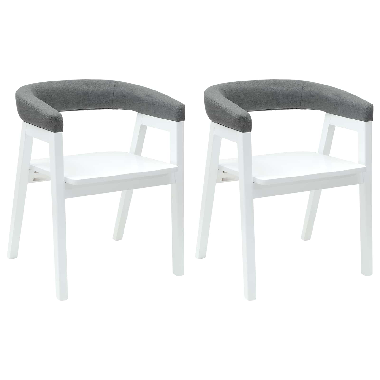 Eettafelstoelen 2 Pcs 54 X 57 X 73 Cm Massief Rubberhout Wit