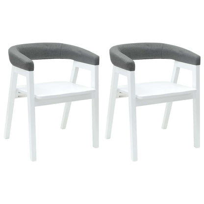 Eettafelstoelen 2 Pcs 54 X 57 X 73 Cm Massief Rubberhout Wit