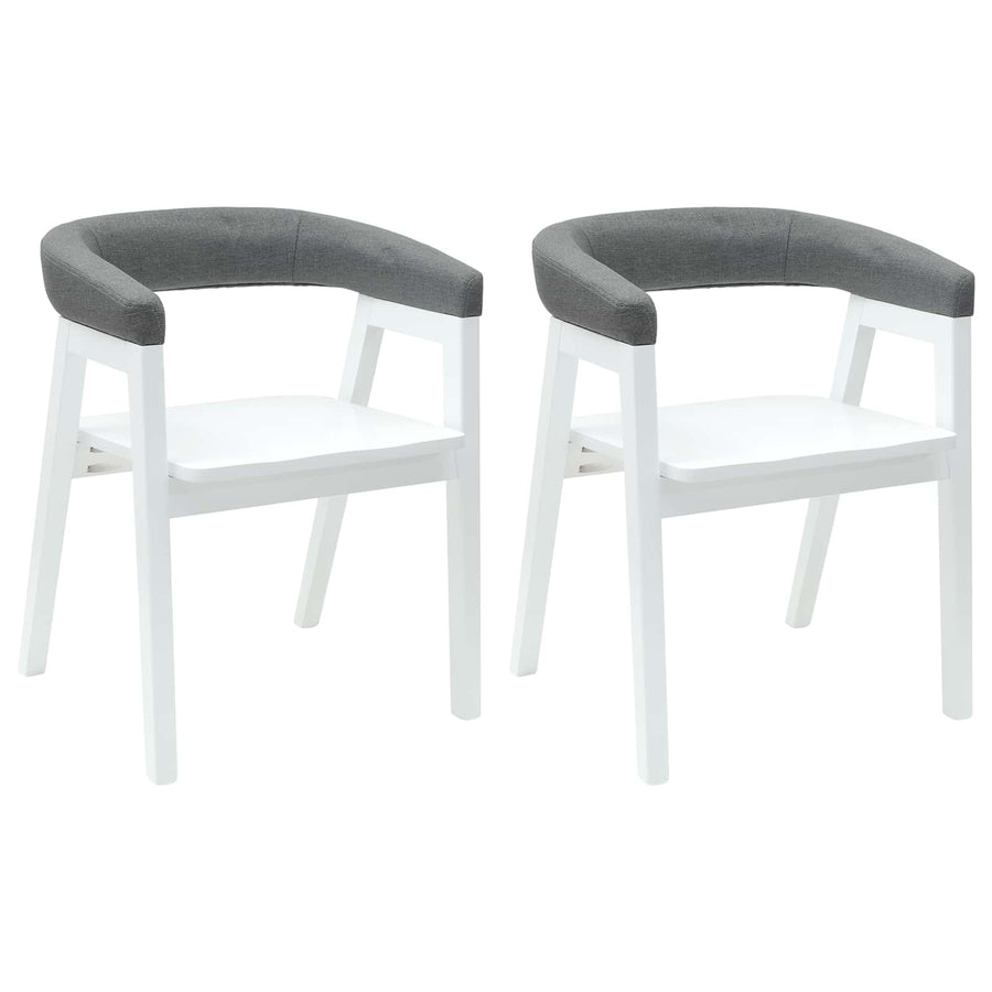 Eettafelstoelen 2 Pcs 54 X 57 X 73 Cm Massief Rubberhout Wit