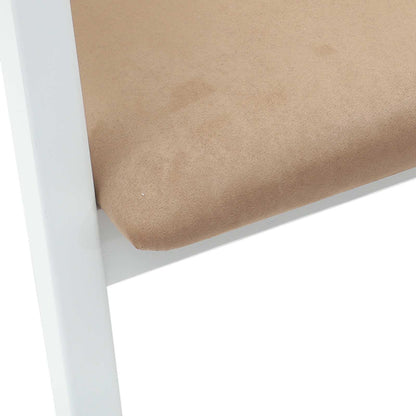 Eettafelstoelen 2 Pcs 54 X 57 X 73 Cm Massief Rubberhout Wit en bruin