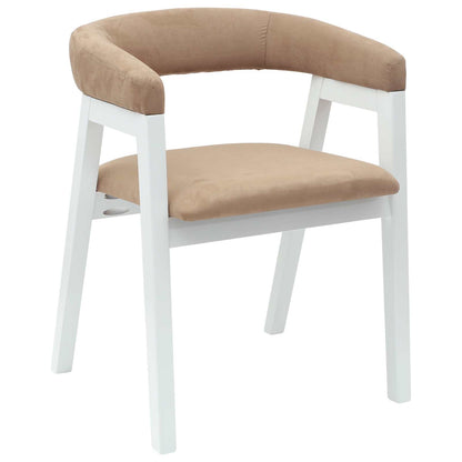Eettafelstoelen 2 Pcs 54 X 57 X 73 Cm Massief Rubberhout Wit en bruin