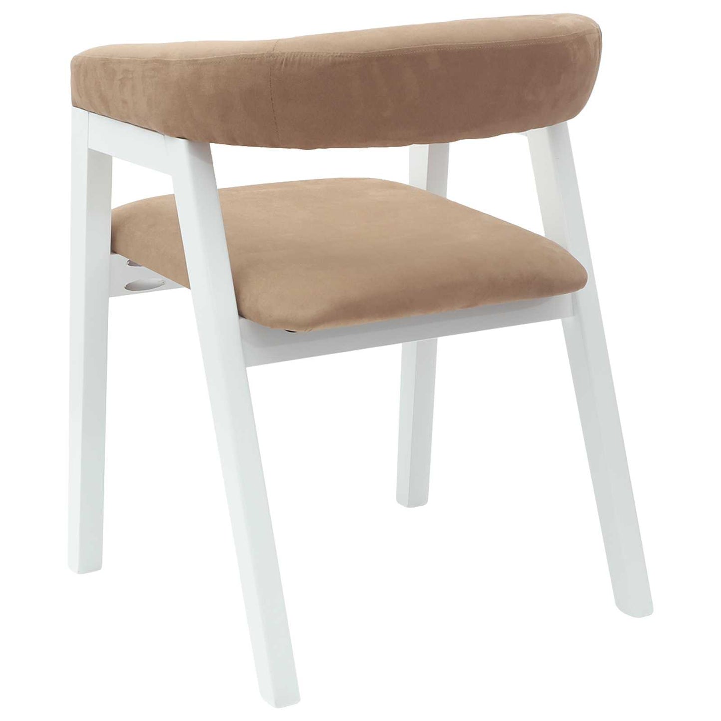 Eettafelstoelen 2 Pcs 54 X 57 X 73 Cm Massief Rubberhout Wit en bruin