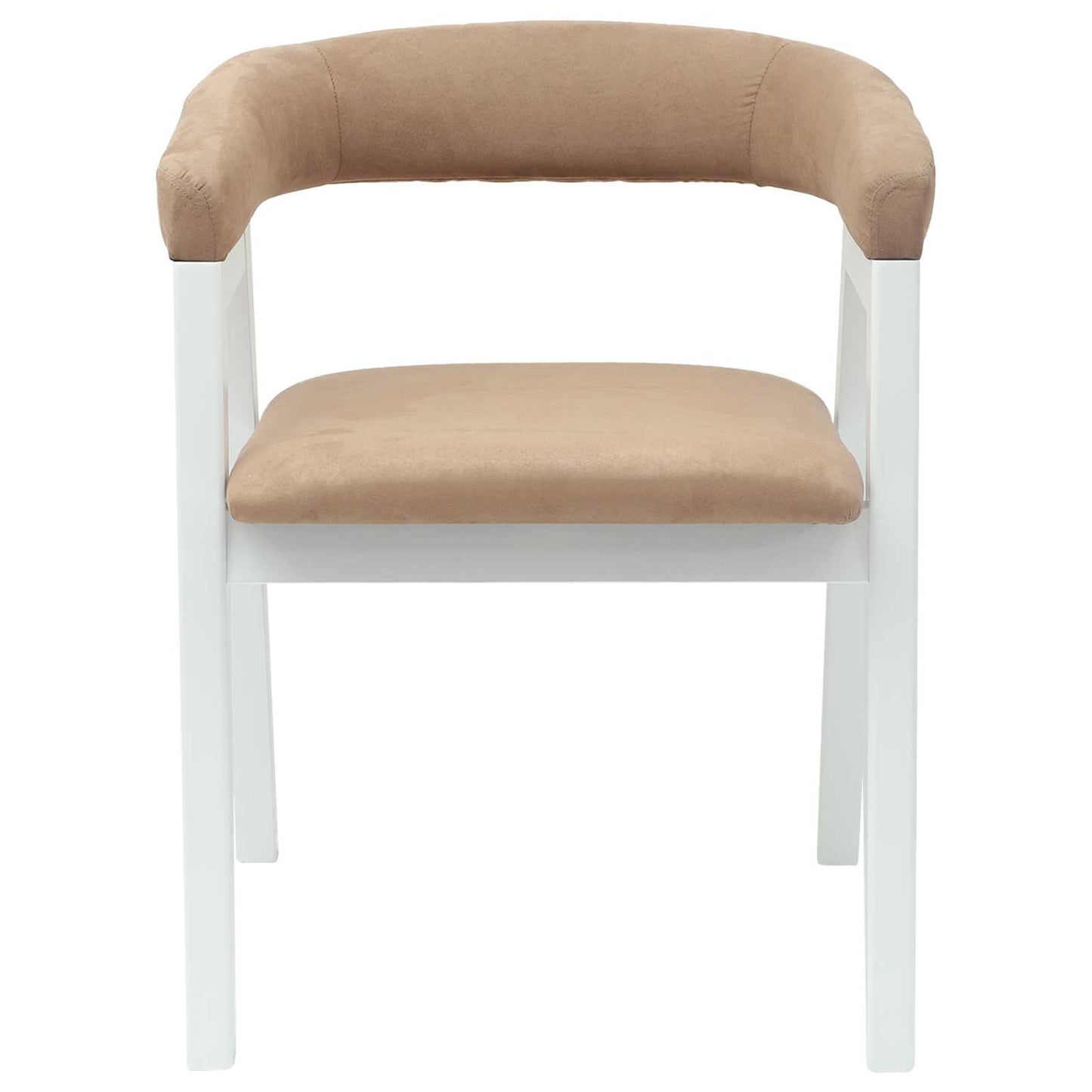 Eettafelstoelen 2 Pcs 54 X 57 X 73 Cm Massief Rubberhout Wit en bruin