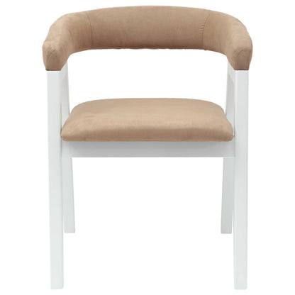 Eettafelstoelen 2 Pcs 54 X 57 X 73 Cm Massief Rubberhout Wit en bruin