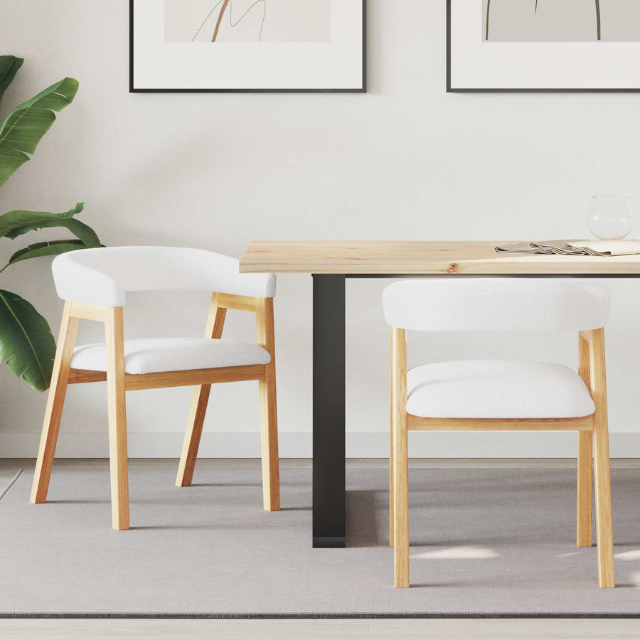 Eettafelstoelen 2 pcs Naturel 54 x 57 x 73 cm