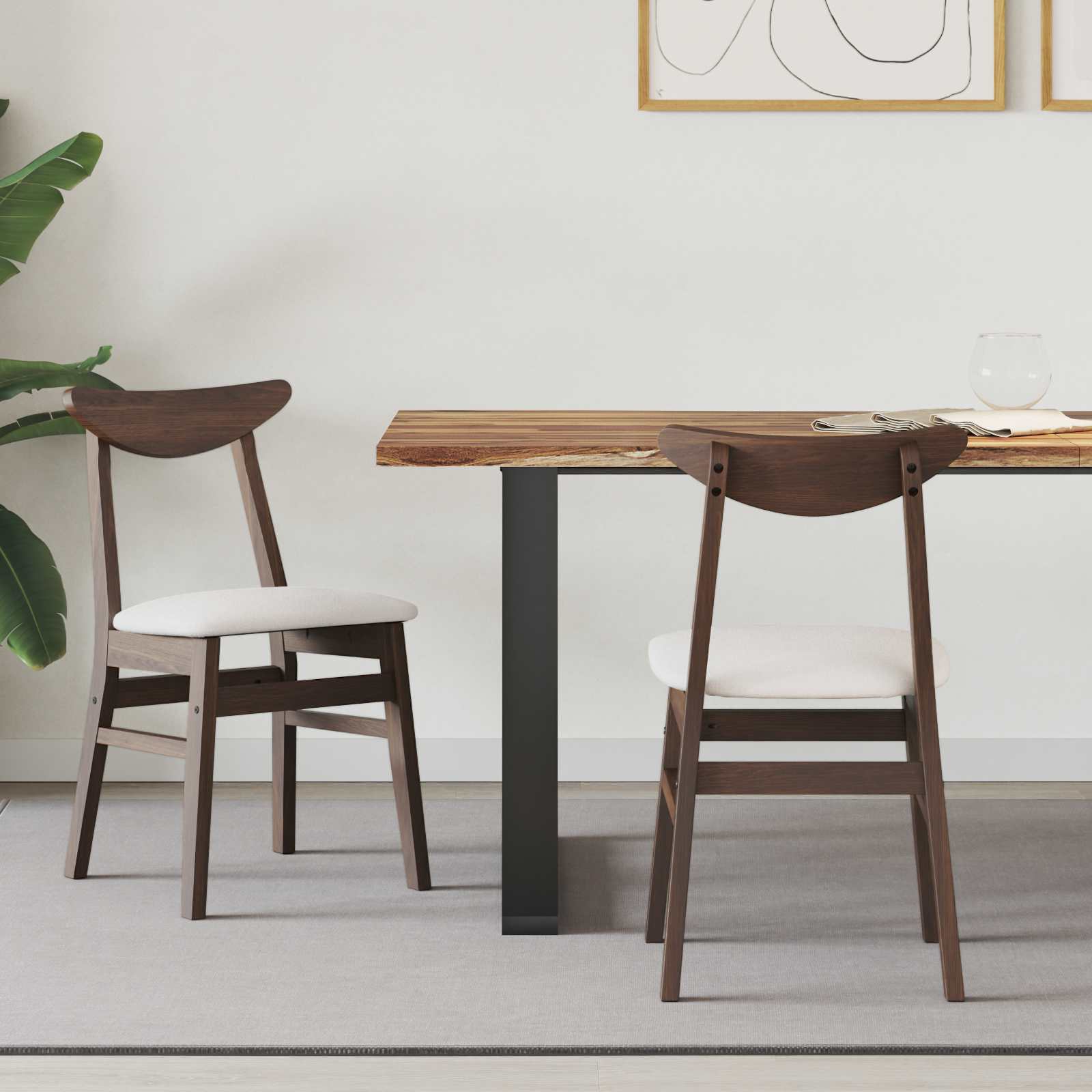 Eettafelstoelen 2 pcs Licht Bruin 42 x 47.5 x 81 cm