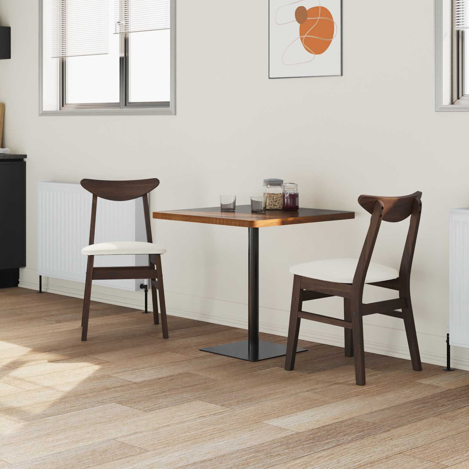 Eettafelstoelen 2 pcs Licht Bruin 42 x 47.5 x 81 cm