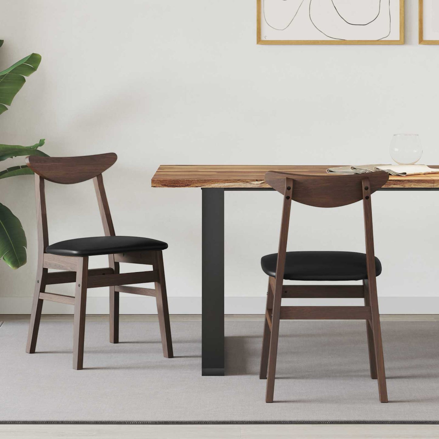 Eettafelstoelen 2 pcs Licht Bruin 42 x 47.5 x 81 cm