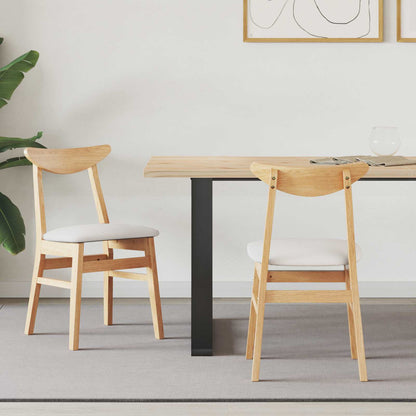 Eettafelstoelen 2 pcs Naturel 42 x 47.5 x 81 cm