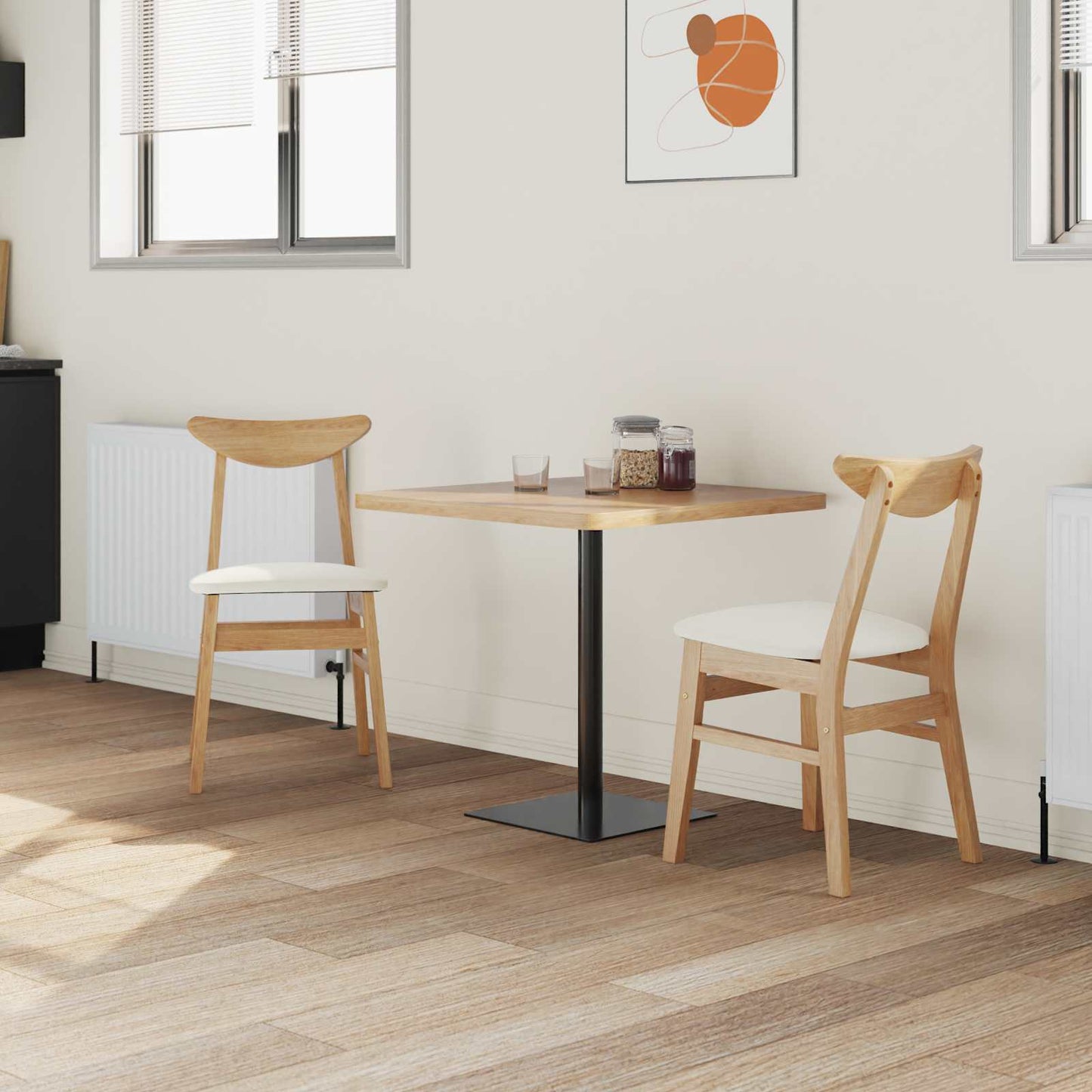 Eettafelstoelen 2 pcs Naturel 42 x 47.5 x 81 cm
