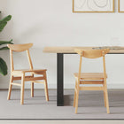 Eettafelstoelen 2 stuks massief rubberhout naturel 42x47.5x81 cm