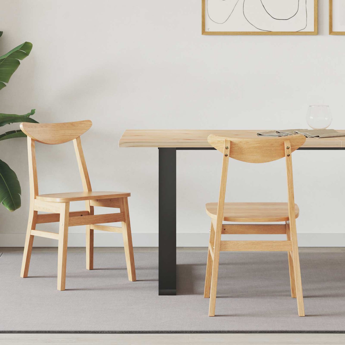 Eettafelstoelen 2 pcs Naturel 42 x 47.5 x 81 cm