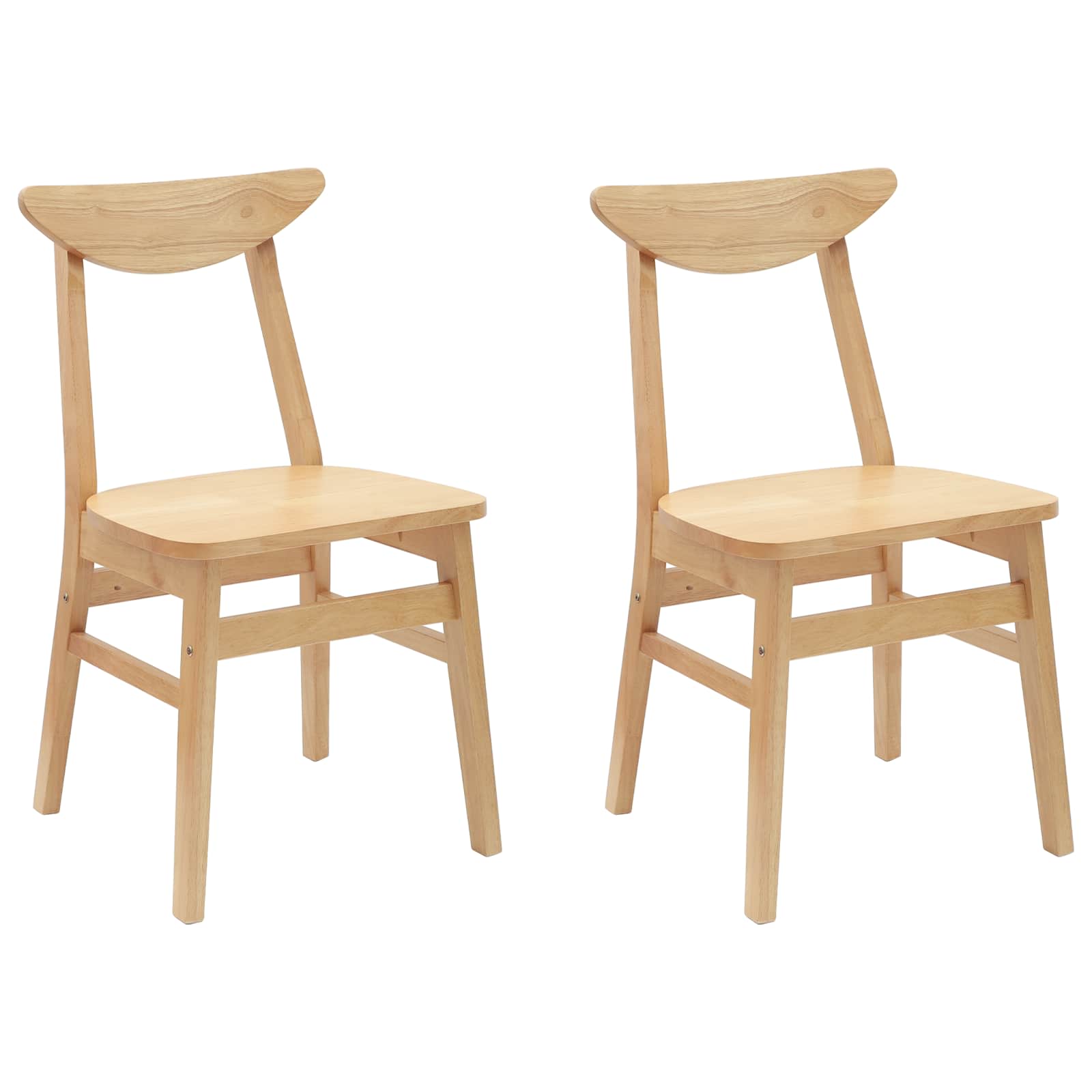 Eettafelstoelen 2 pcs Naturel 42 x 47.5 x 81 cm
