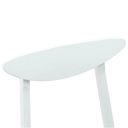 Eettafelstoelen 2 pcs Wit 42 x 47.5 x 81 cm Massief Rubberhout
