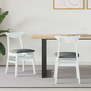 Eettafelstoelen 2 stuks massief rubberhout wit 42x47.5x81 cm