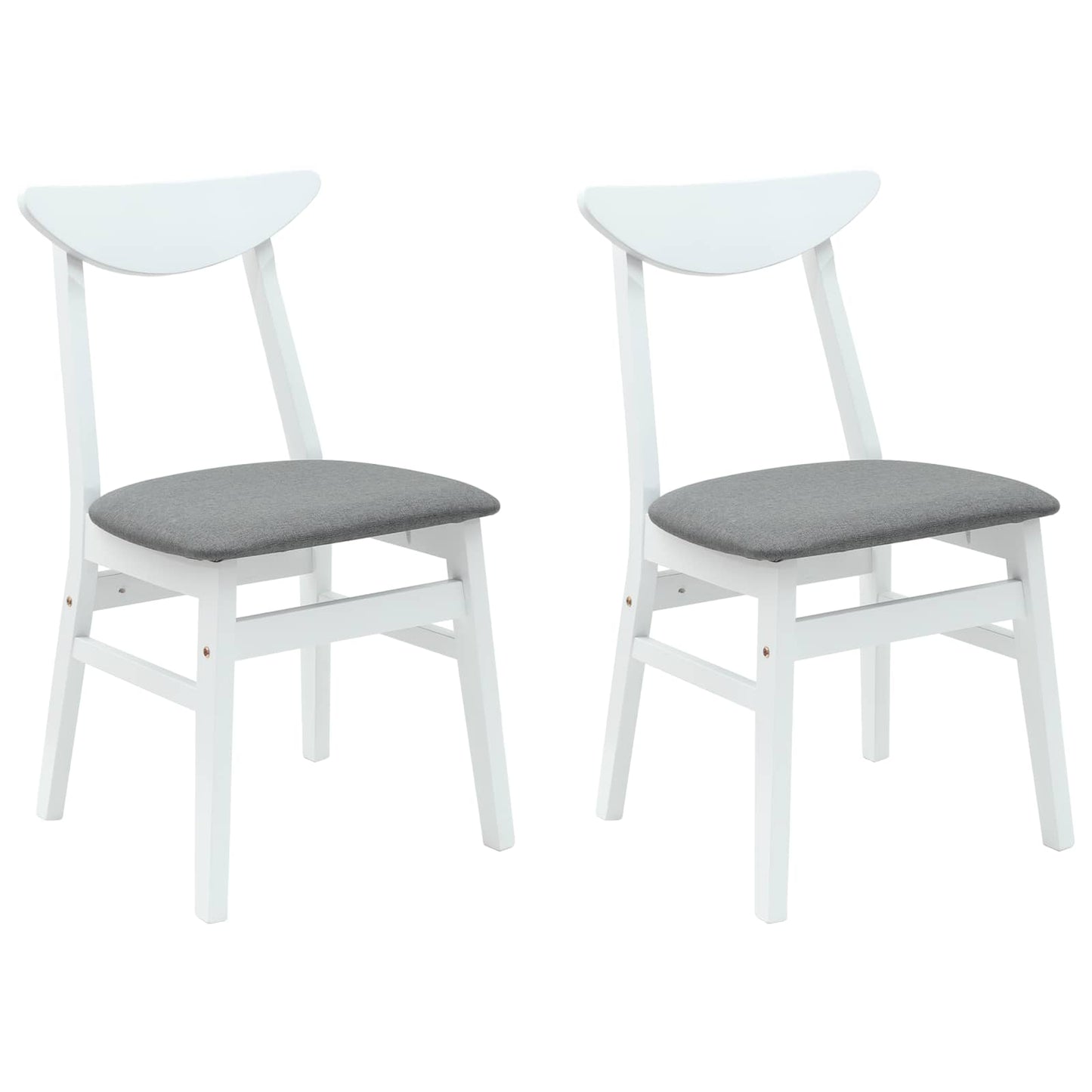 Eettafelstoelen 2 pcs Wit 42 x 47.5 x 81 cm Massief Rubberhout
