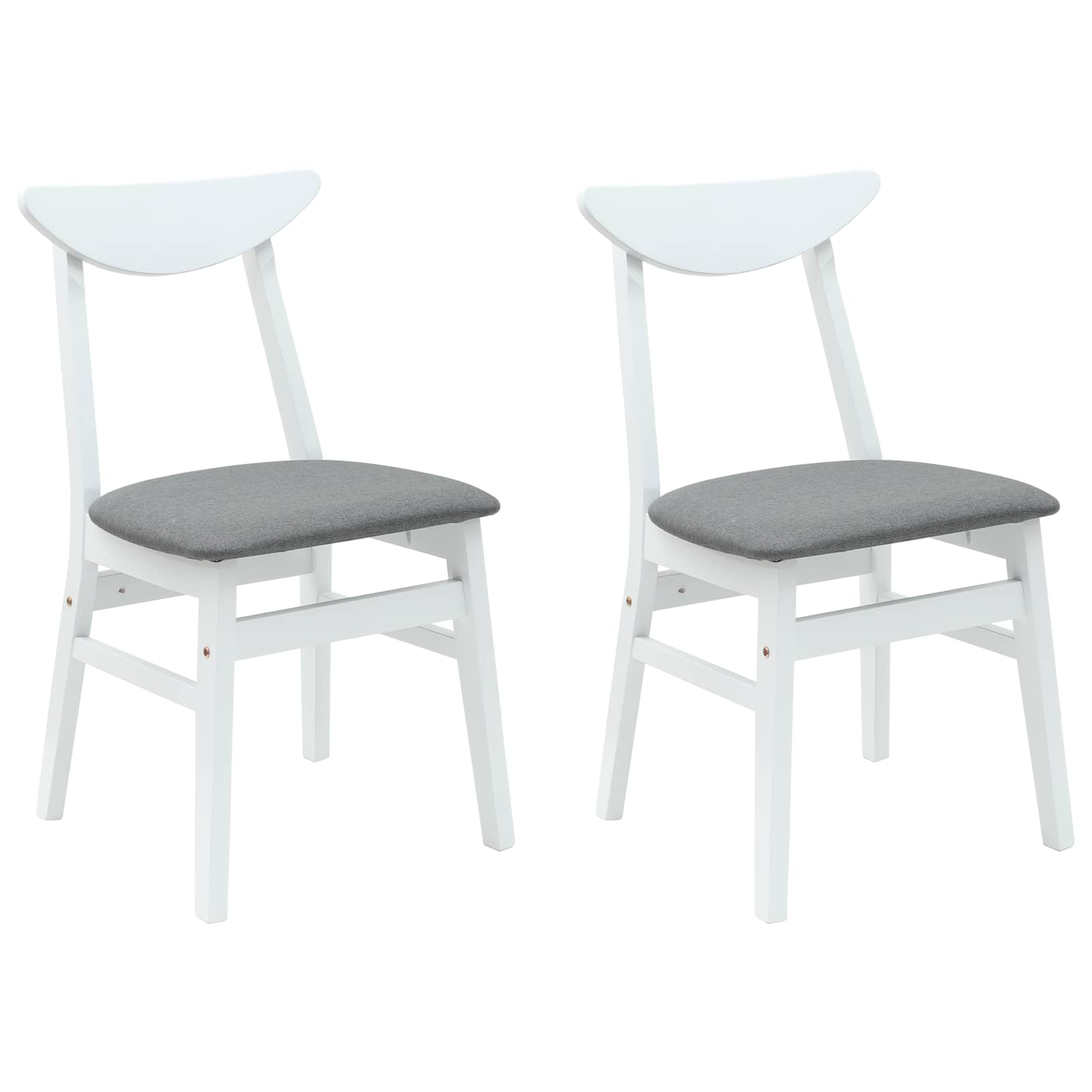 Eettafelstoelen 2 pcs Wit 42 x 47.5 x 81 cm Massief Rubberhout